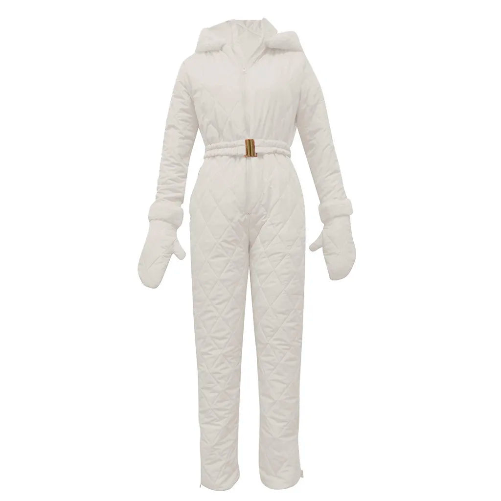 Norvielle Damen Winteroverall Elegantes Design Schwarz - Norvielle