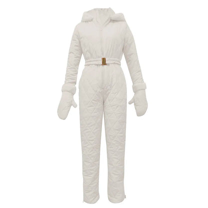 Norvielle Damen Winteroverall Elegantes Design Schwarz - Norvielle