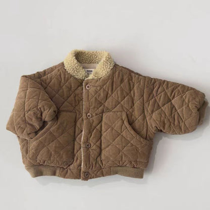 Kinder Winterjacke Sherpa Gepolstert Weich Warm