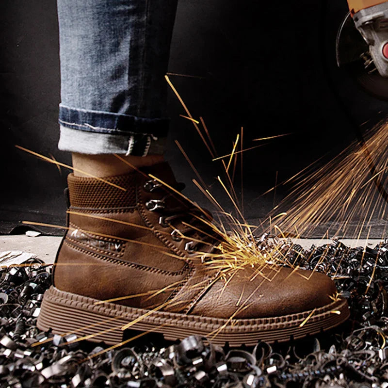 Herren Sicherheitsstiefel Wasserdicht Stahlkappe Rutschfest