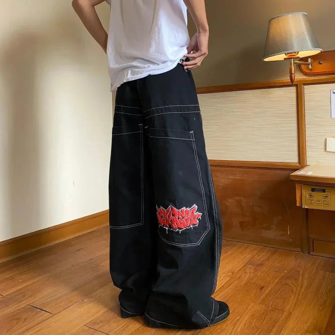 Herren Baggy Jeans Denim Weite Passform Lässig