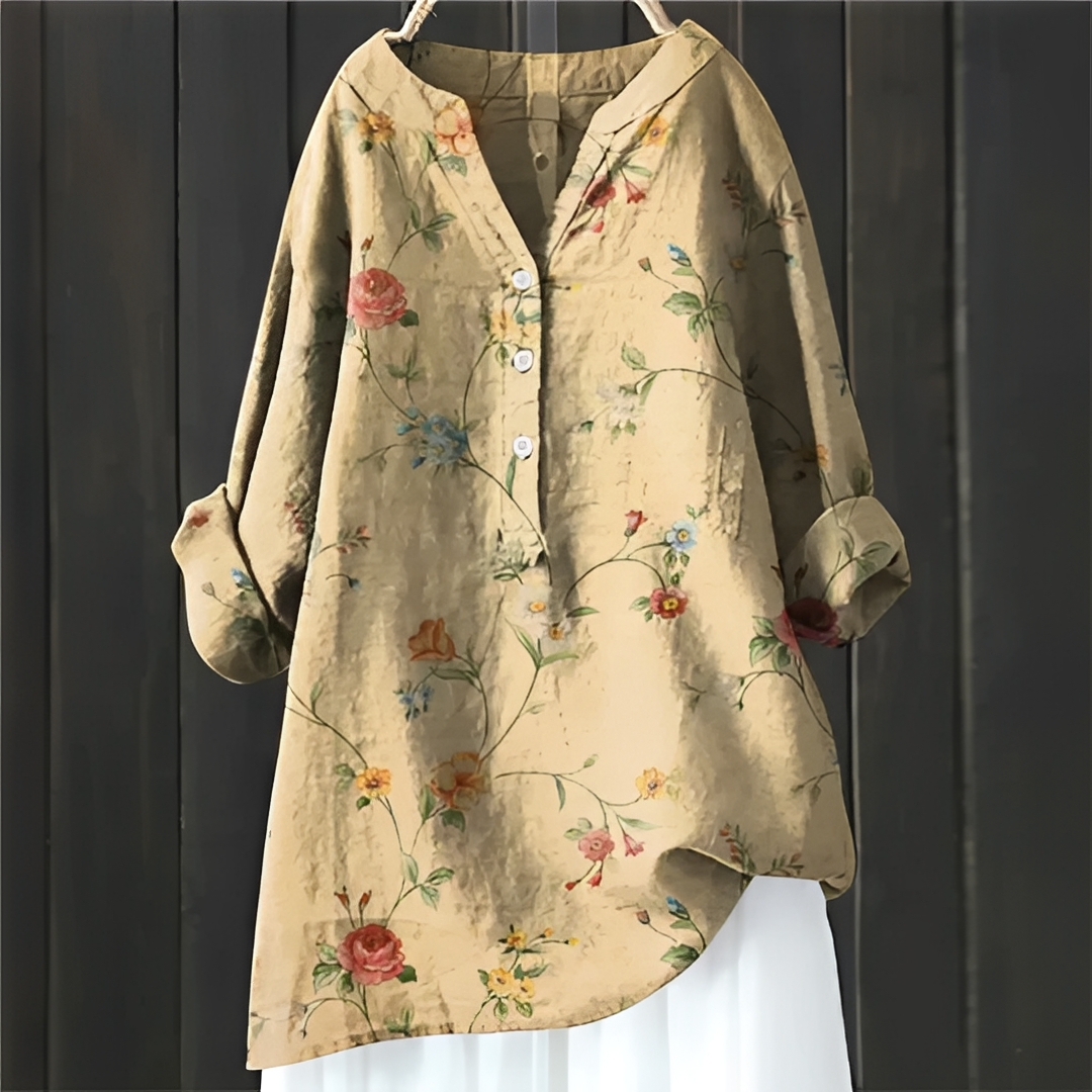 Damen Bluse Floralmuster Elegantes Design
