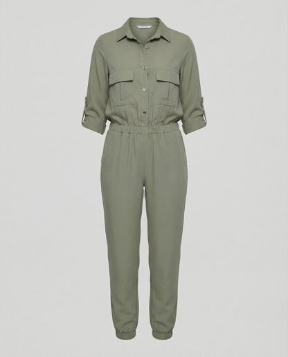 Damen Overall Umschlagkragen Freizeitkleidung