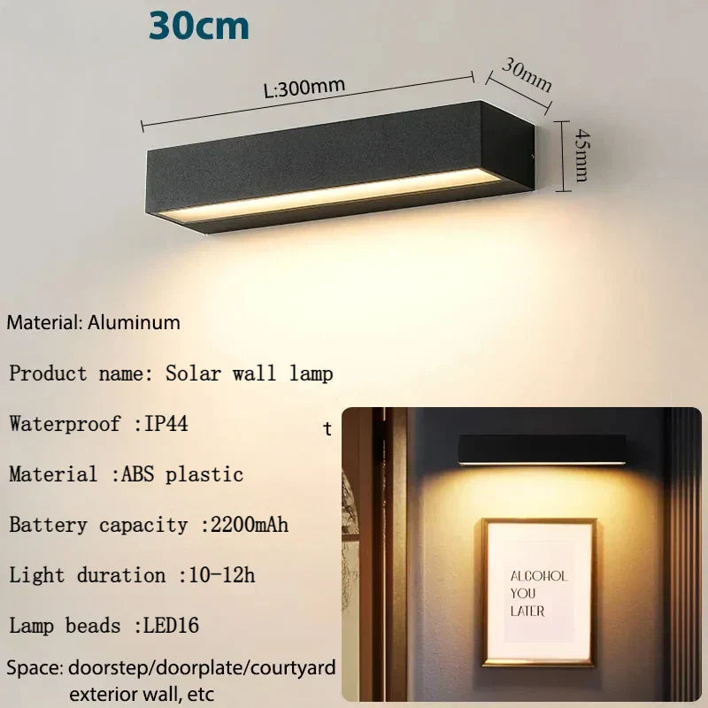 Solavella Solar-Wandleuchte 16 LEDs Wasserdicht Warmweiß