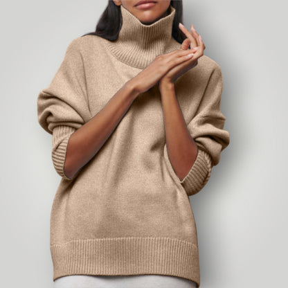 Damen Übergrößen Rollkragenpullover Warmer Strick
