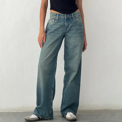 Damen Weitbein Jeans Vintage Look - Norvielle