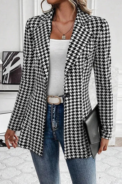 Herren Blazer Tailliert Karomuster Einreiher Design