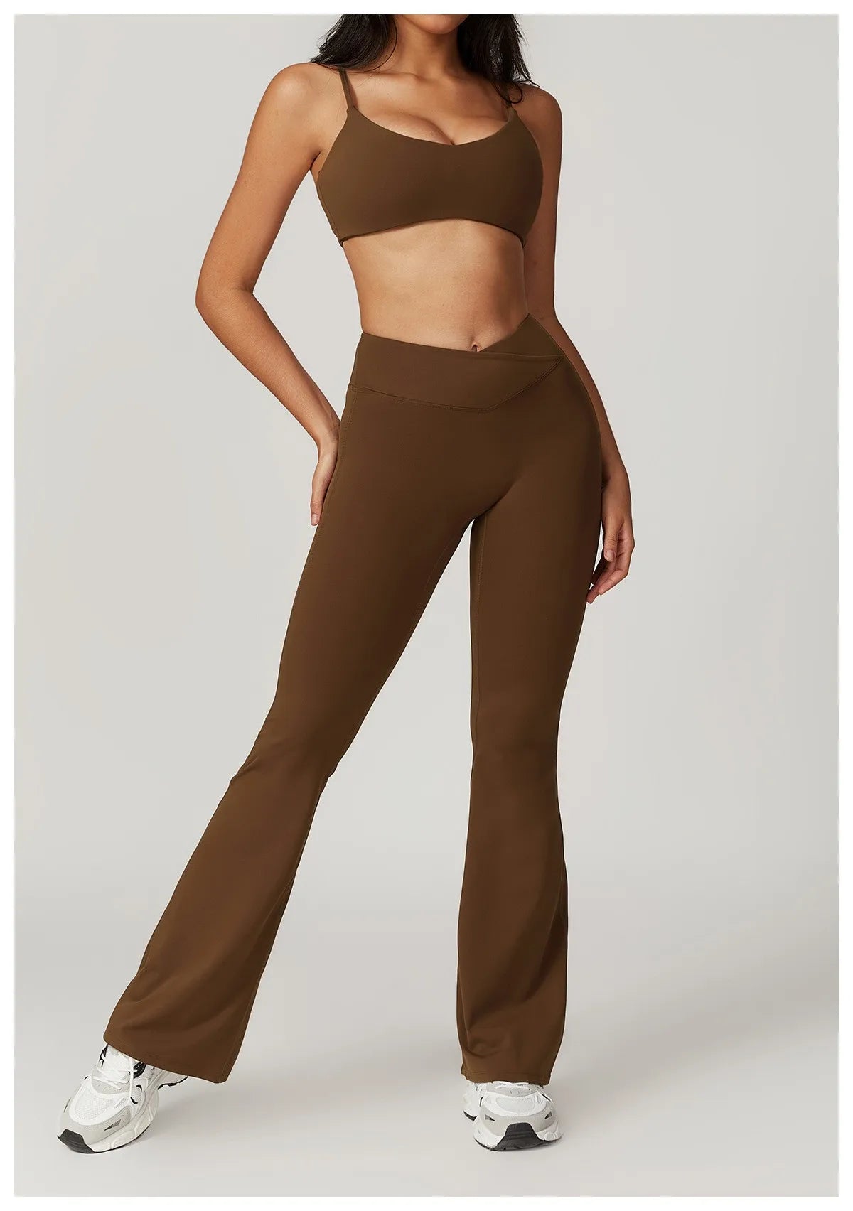 Damen Yoga Hose Hohe Taille Mit Seitlichem Bundabschluss