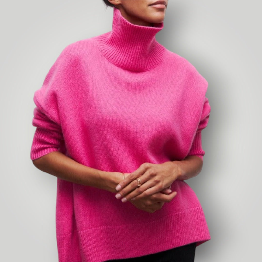 Damen Übergrößen Rollkragenpullover Warmer Strick