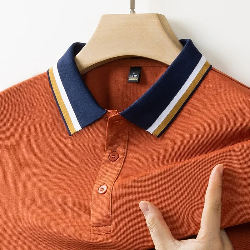 Herren Poloshirt Kurzarm Kontrastkragen