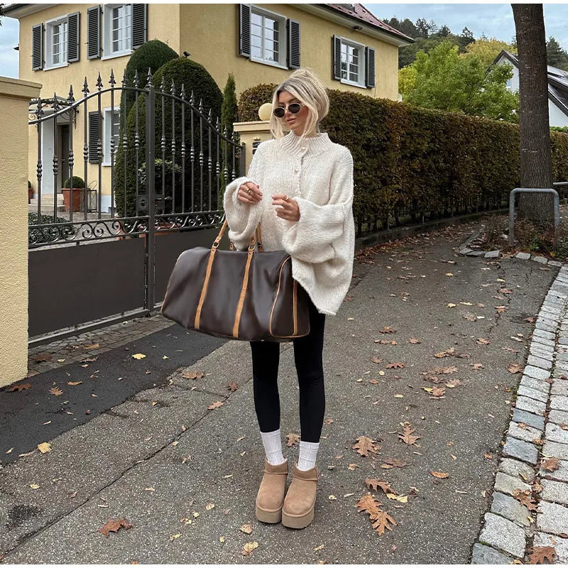 Norvielle Damen Übergroßer Cardigan Bequem - Norvielle