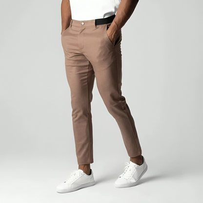 Herren Chinohose Gerade Bein Baumwolle Beige