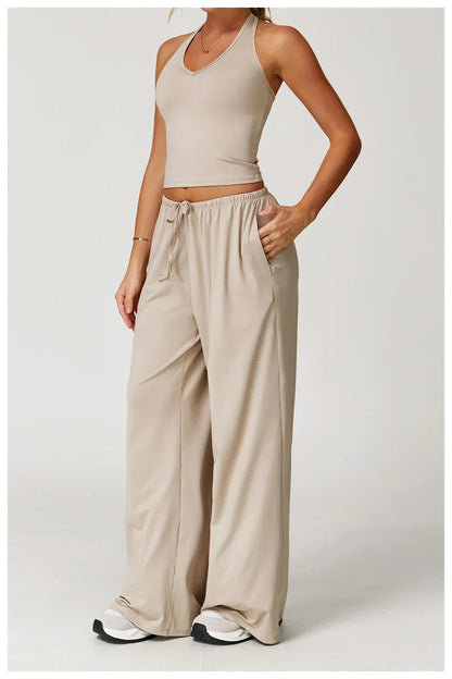 Damen Lounge Set Halter Crop
