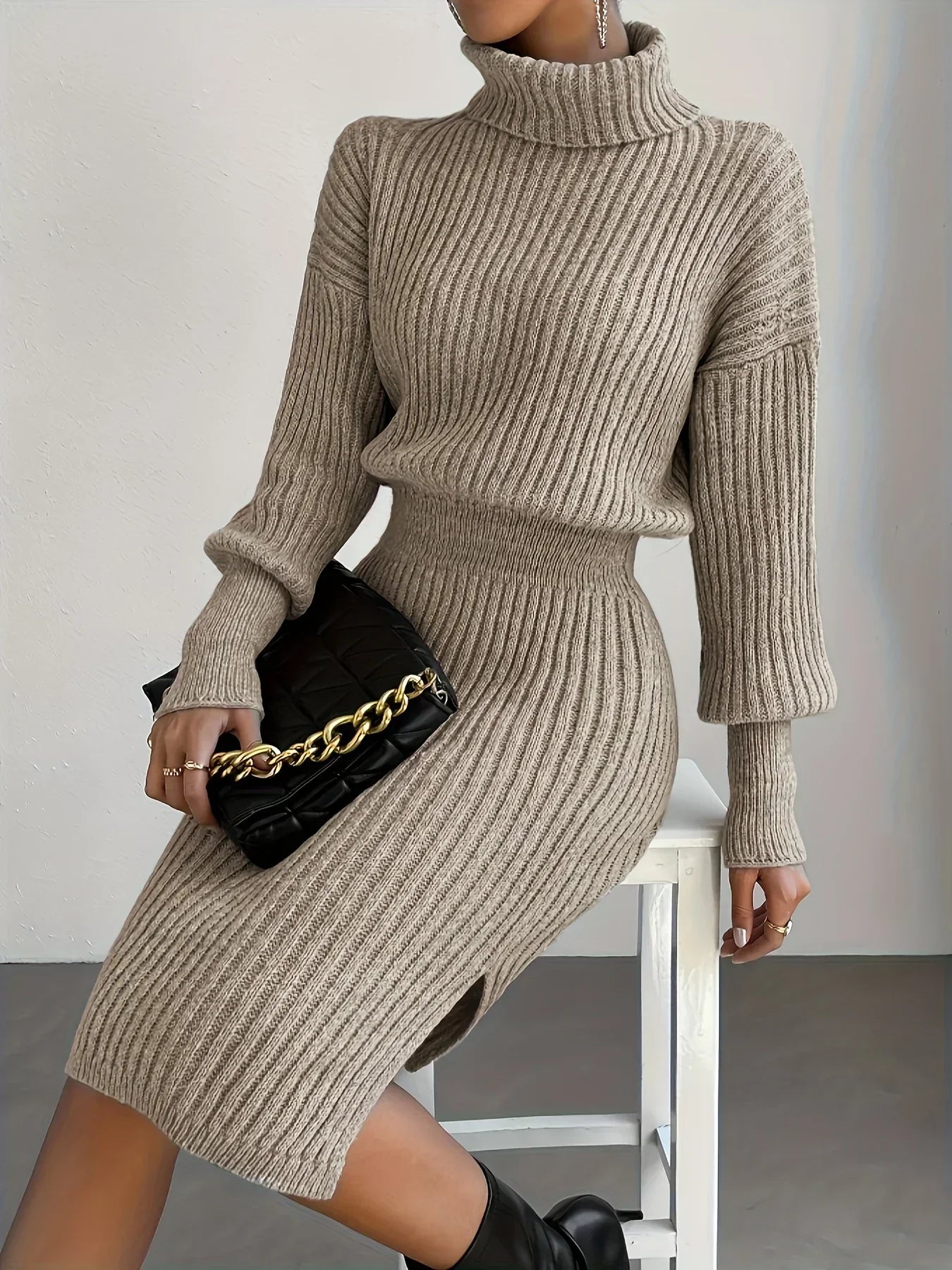 Damen Strickset Rock und Oberteil Warm
