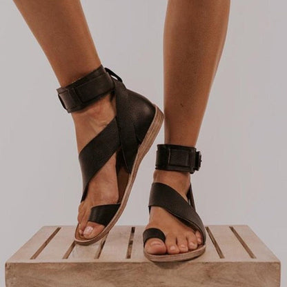 Norvielle Damen Sandalen Kreuzband Zehenring