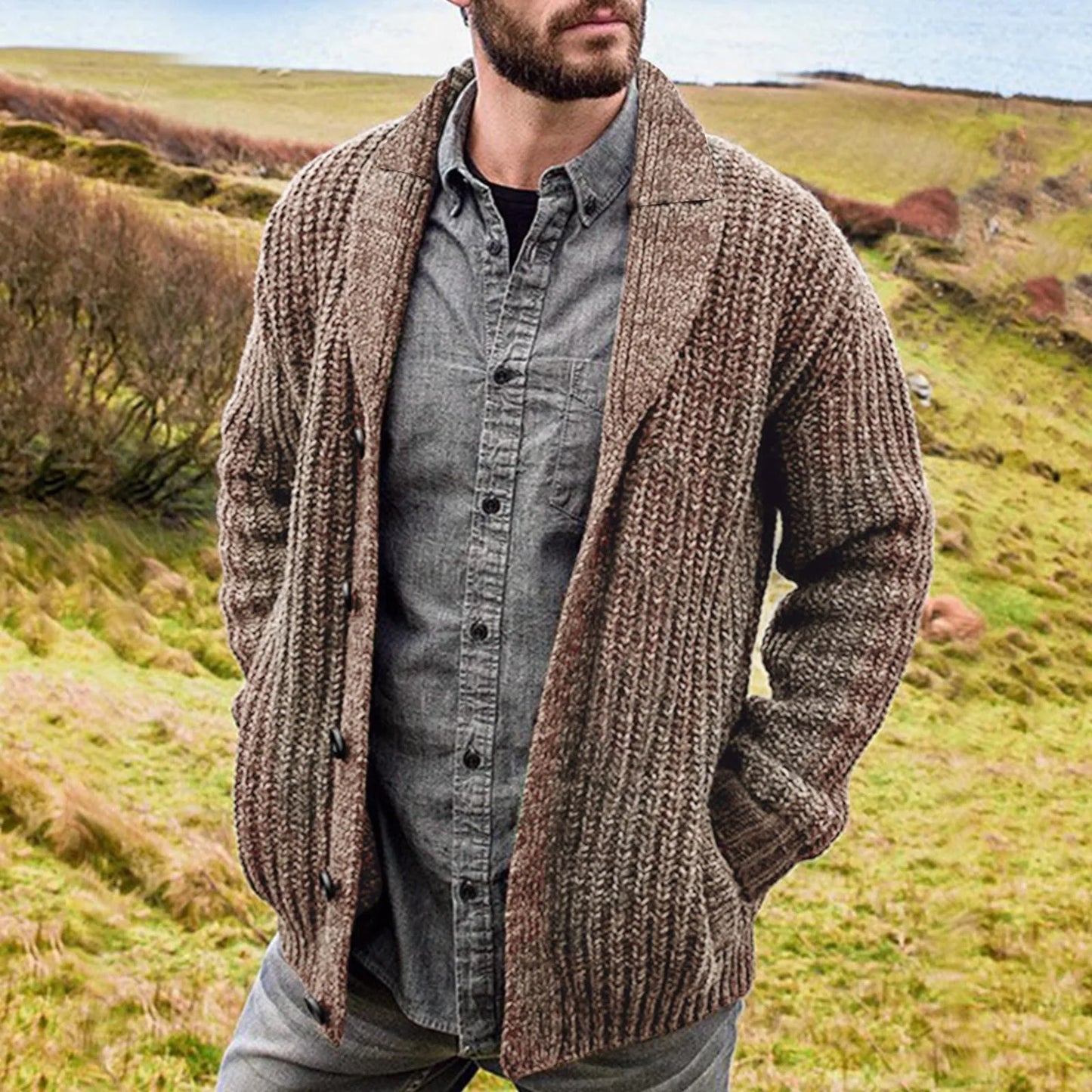 Norvielle Herren Strickjacke Bequem