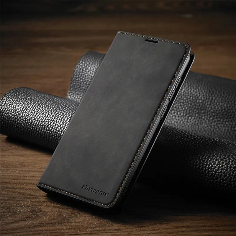 Leder iPhone Hülle Magnetisch Schutz Tasche