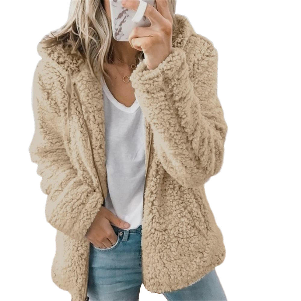 Damen Teddy Mantel Warm