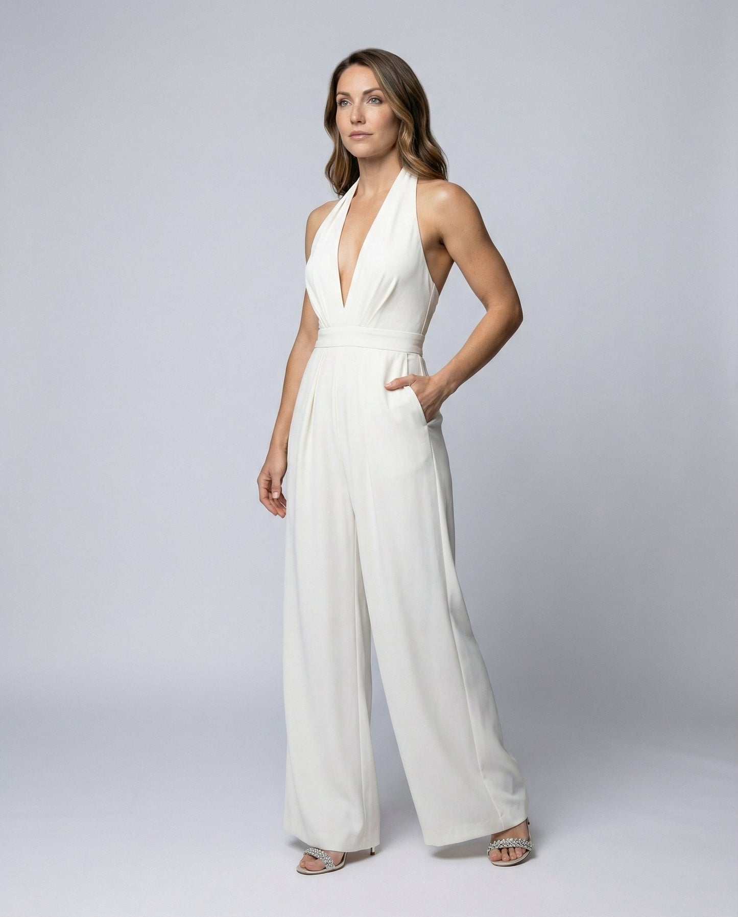 Damen Lang-Jumpsuit Elegant Schwarz - Norvielle