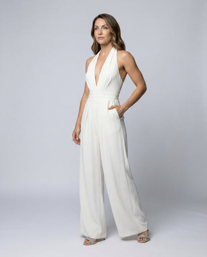 Damen Lang-Jumpsuit Elegant Schwarz - Norvielle