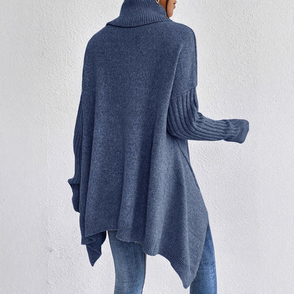 Damen Oversized Winterpullover Hochkragen Gemütlich
