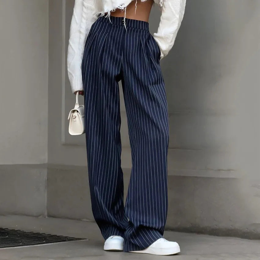 Norvielle Damen Stoffhose Gestreift