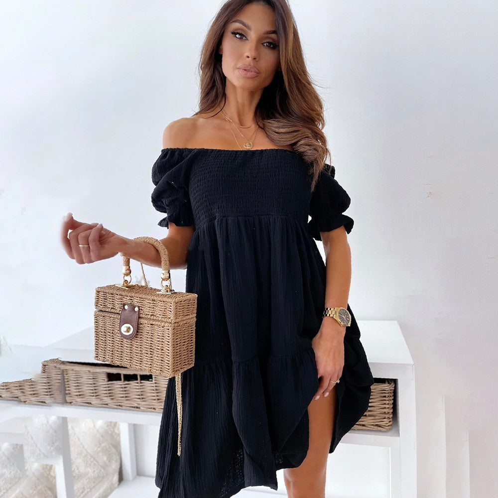 Norvielle Damen Boho Sommerkleid