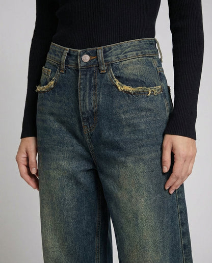 Damen Vintage Baggy Jeans