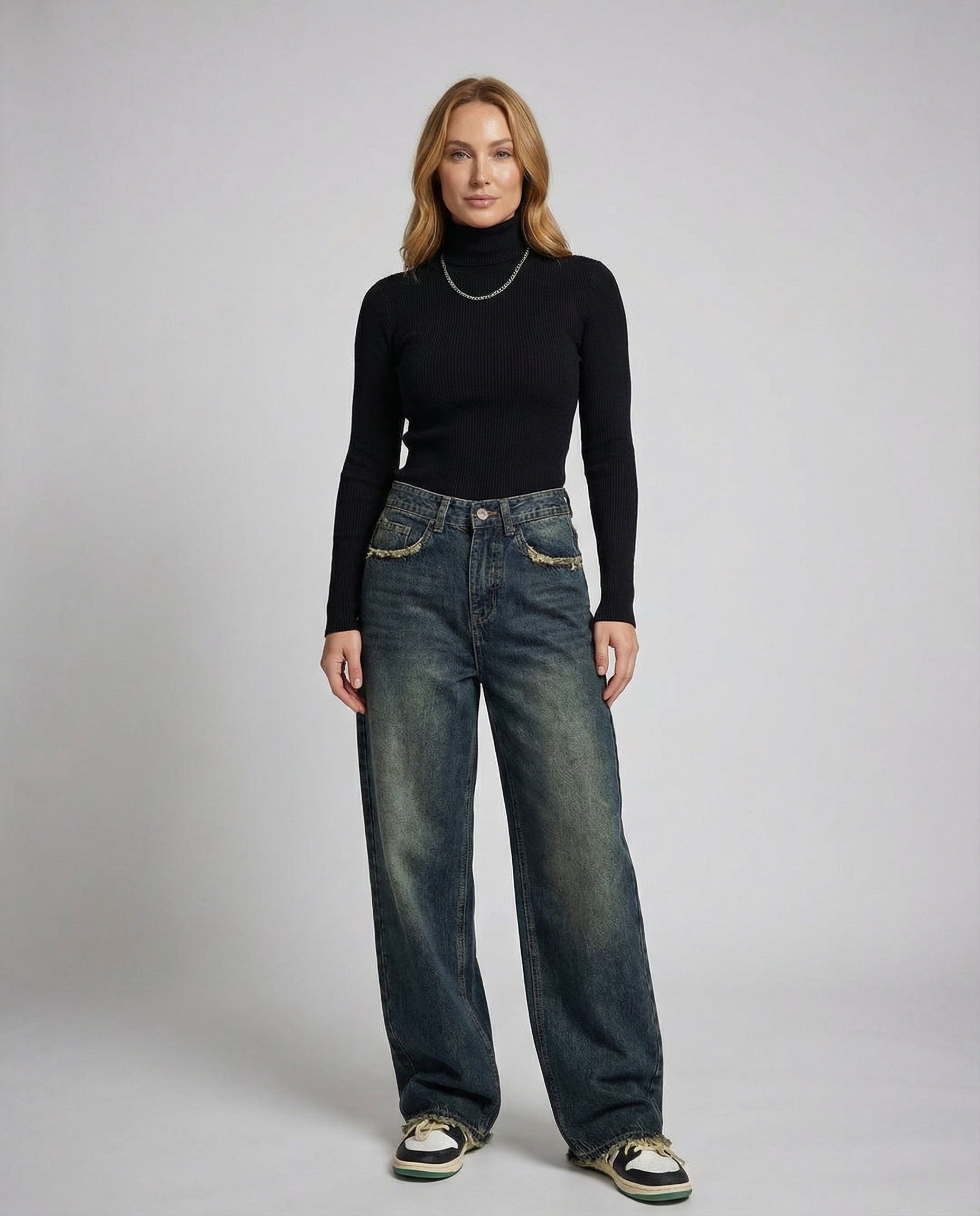 Damen Vintage Baggy Jeans - Norvielle