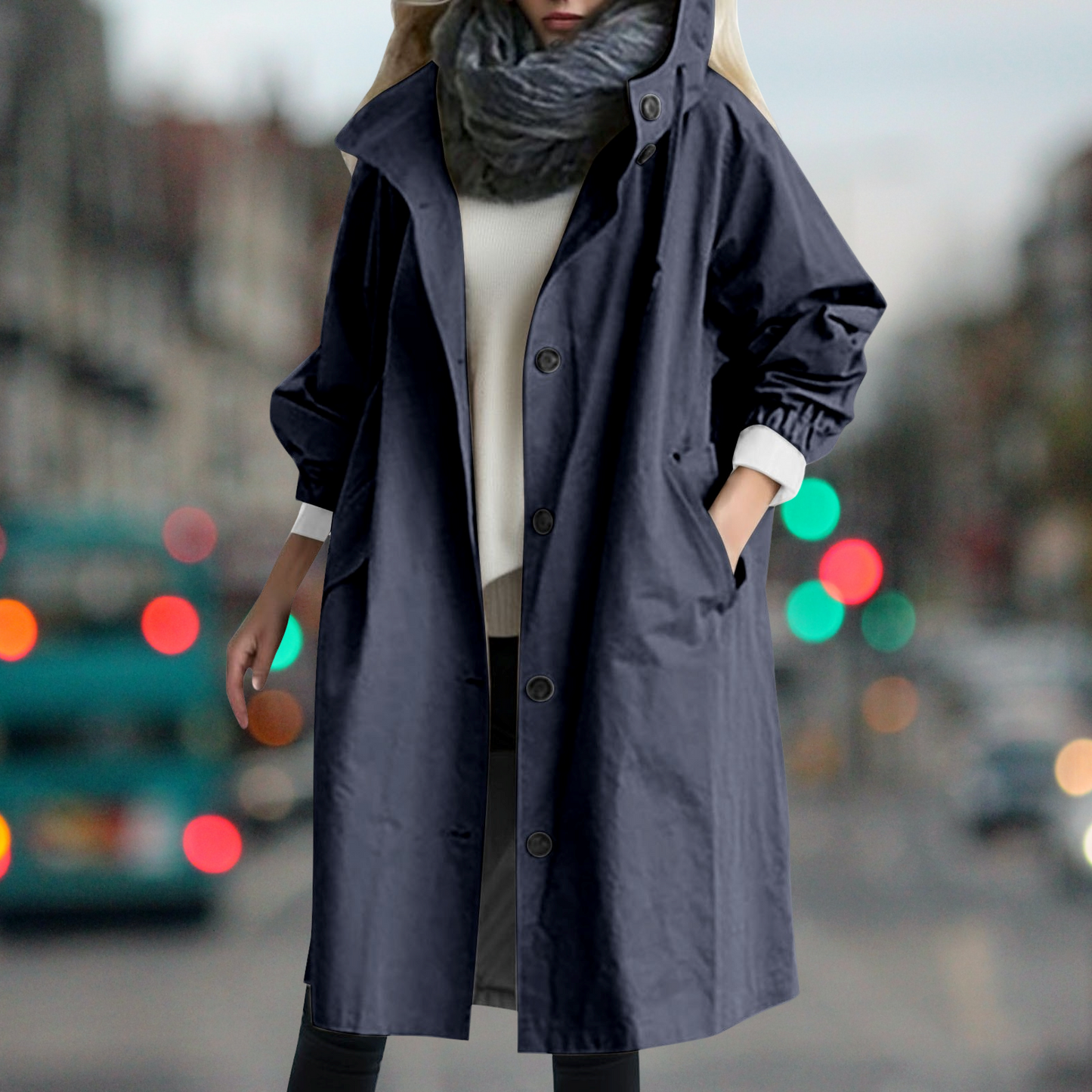 Damen Trenchcoat Wasserdicht Warmer Beige