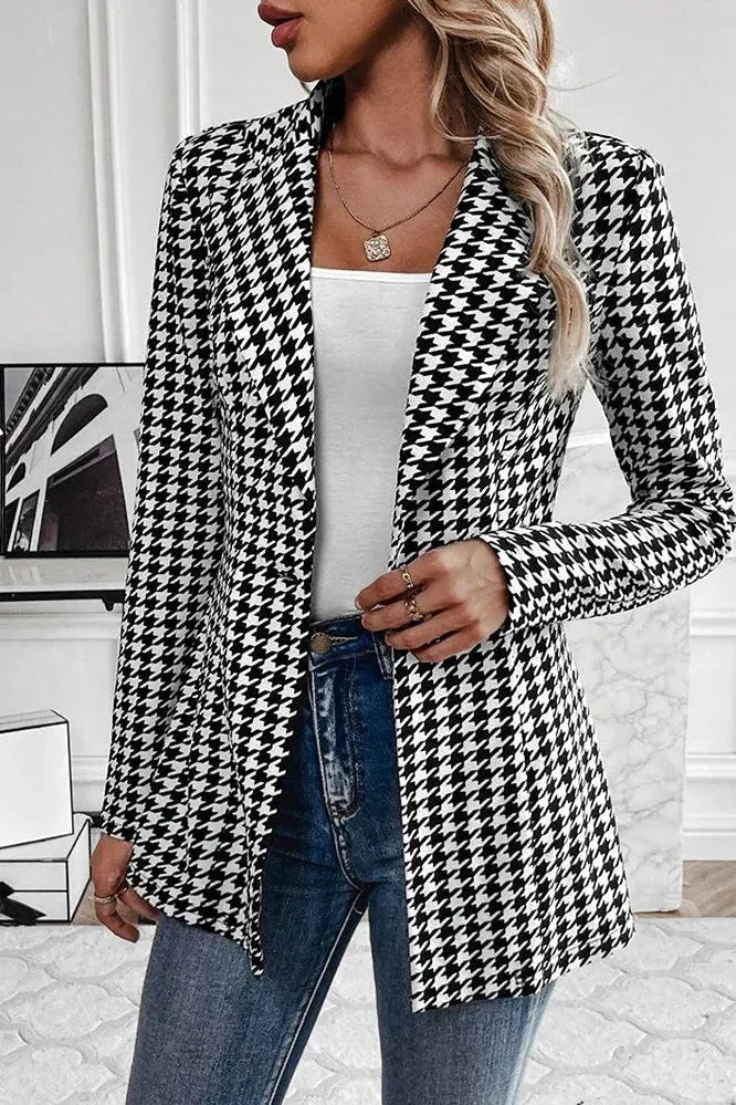 Herren Blazer Tailliert Karomuster Einreiher Design