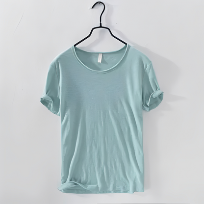 Herren Sommer T-Shirt Klassisch Baumwolle Weiß