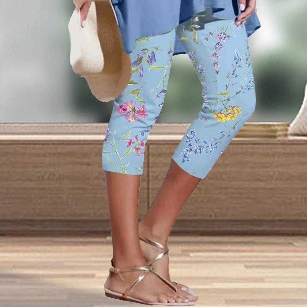 Norvielle Damen Sommerhosen Blumenmuster
