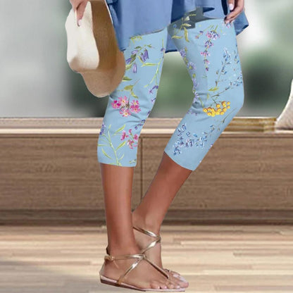 Norvielle Damen Sommerhosen Blumenmuster