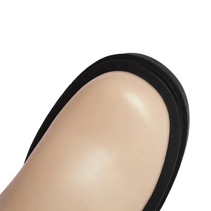 Damen Überknie Stiefel Chic Leder