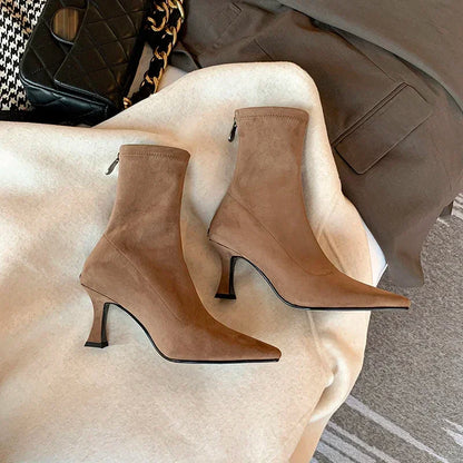 Damen Stiefelette Spitze Zehenpartie