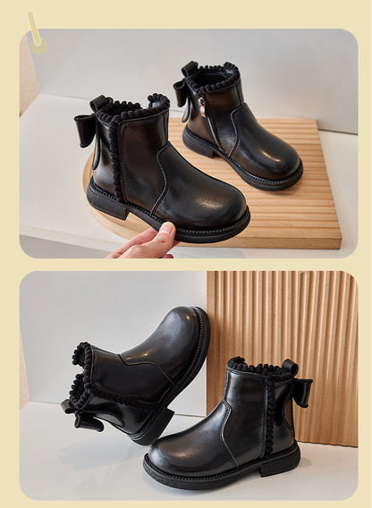 Mädchen Stiefelette Bequem PU Leder Rutschfest