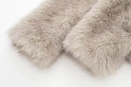 Damen Faux-Fur Wintermantel Velvet
