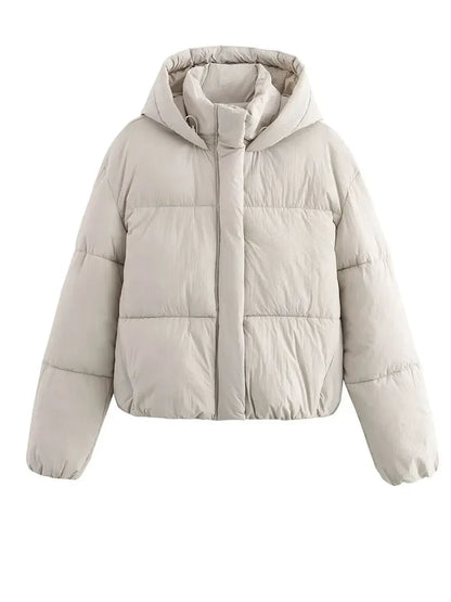 Damen Pufferjacke mit Kapuze Warm Stepp-Design