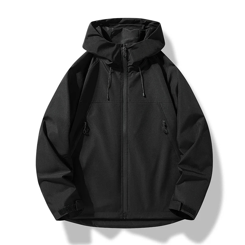 Herren Wasserdichte Kapuzenjacke Winddichte Shelljacke