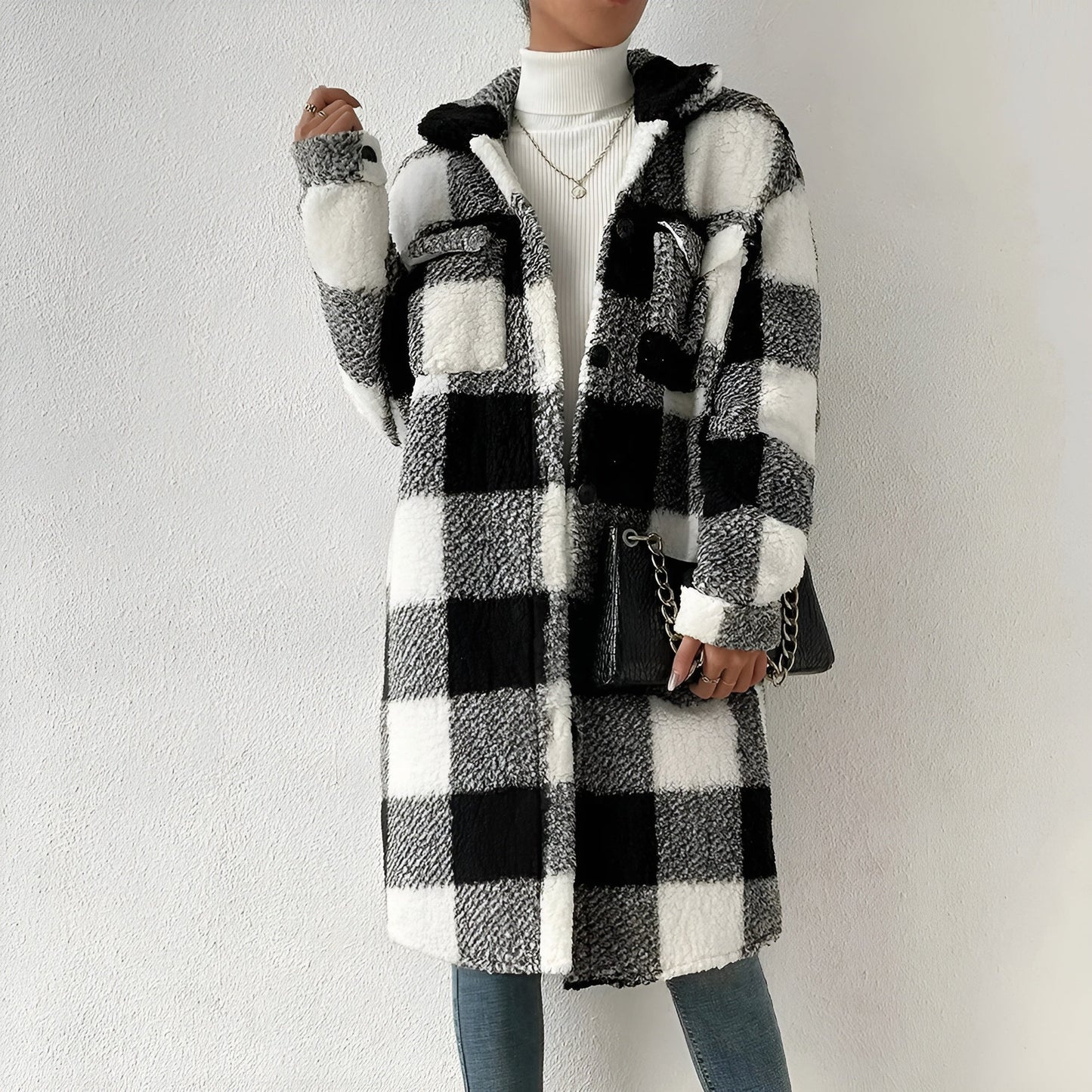 Damen Karierter Mantel - Norvielle