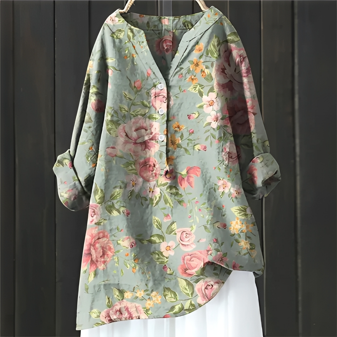 Damen Bluse Floralmuster Elegantes Design
