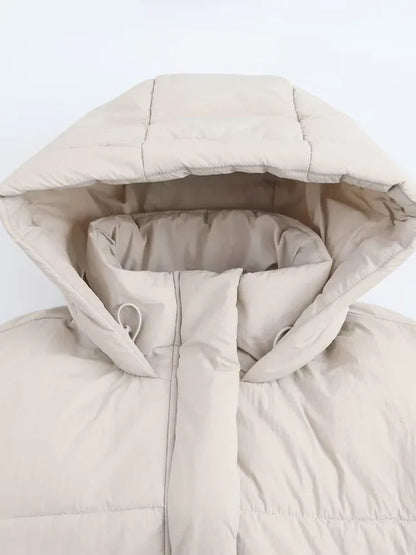 Damen Pufferjacke mit Kapuze Warm Stepp-Design