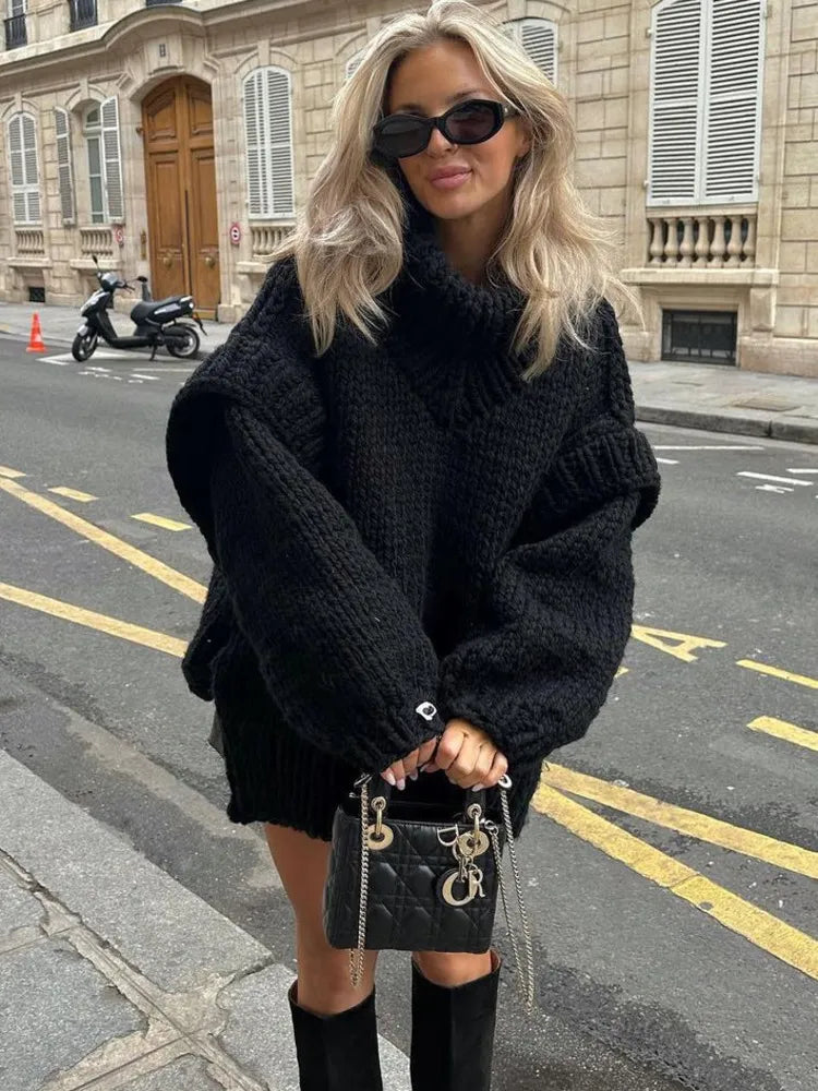 Damen Pullover Oversized Weite Krempe - Norvielle
