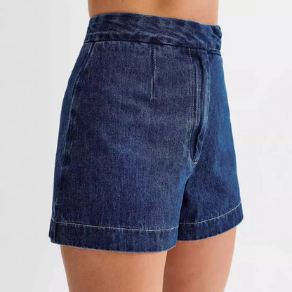 Damen Denim-Zweiteiler-Set mit Weste und Shorts