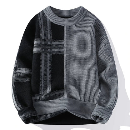 Herren Colorblock Rundhals Pullover Winter