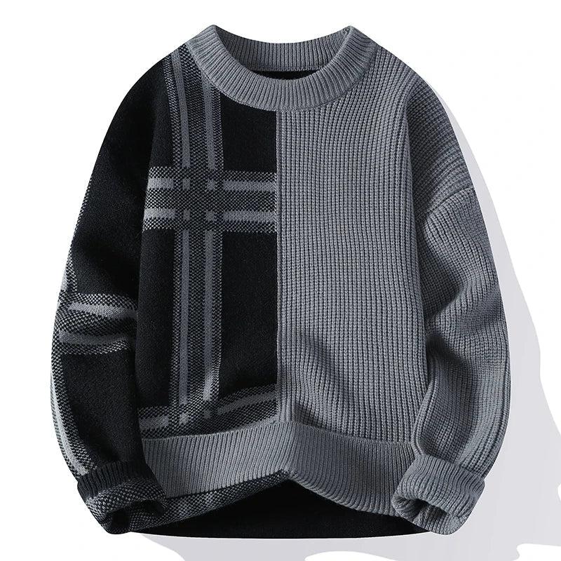 Herren Gerippter Langarmpullover