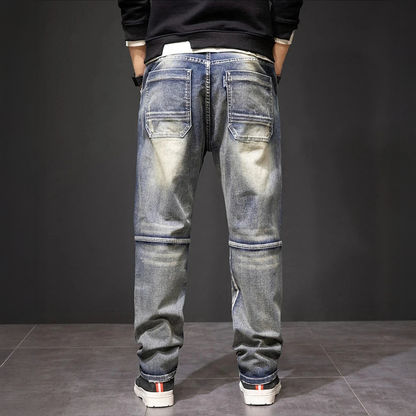 Herren Straight Jeans Mit Knieeinsätzen