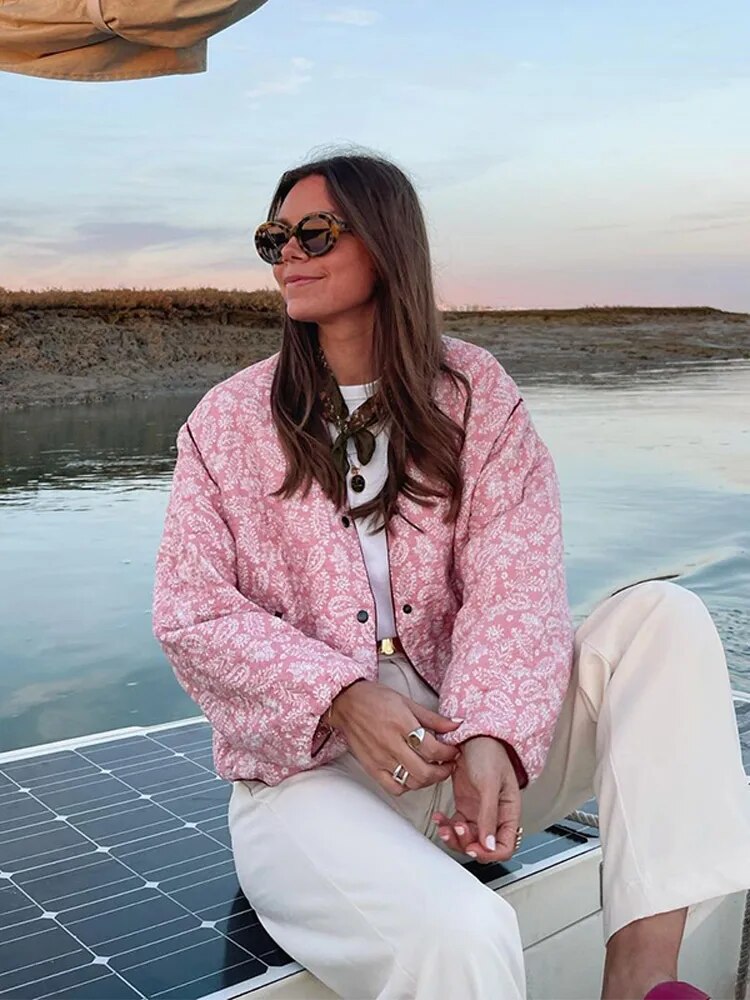 Damenjacke Rosa Gesteppt Patchwork