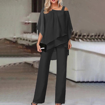 Damen Jumpsuit Cold Shoulder Langbein Overall